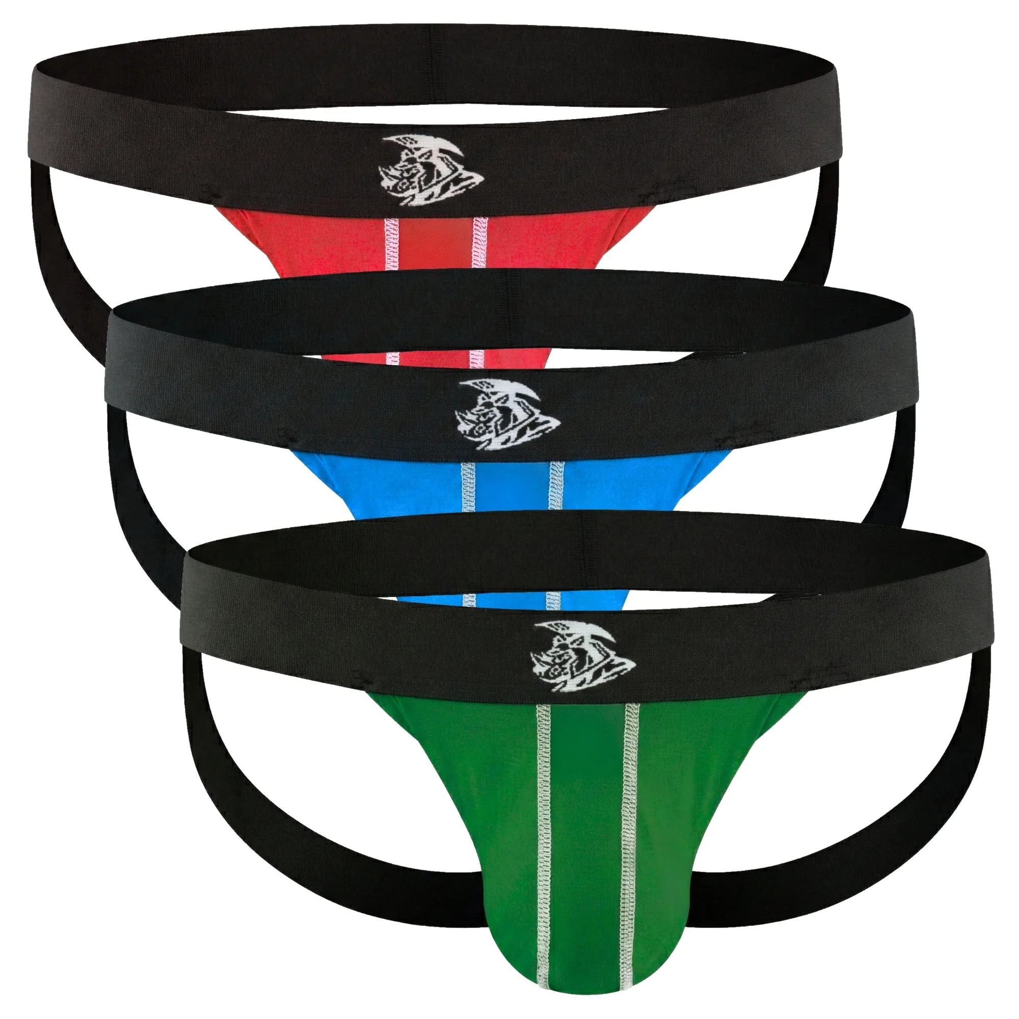 Modal 0in Jockstrap No Fly 3pk Green/Red/Blue