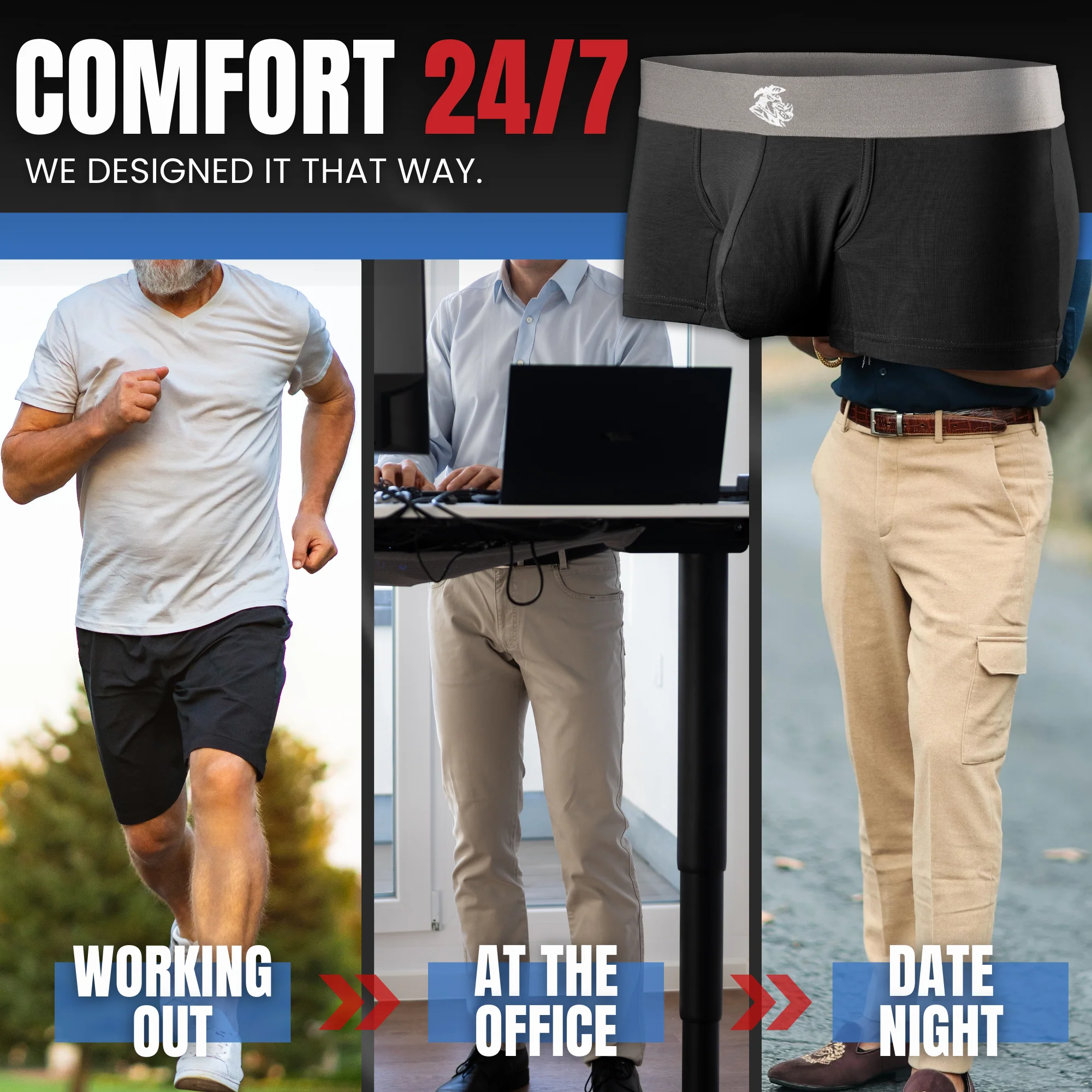 Modal 3in Boxer Briefs No Fly 3pk Black - Image 4