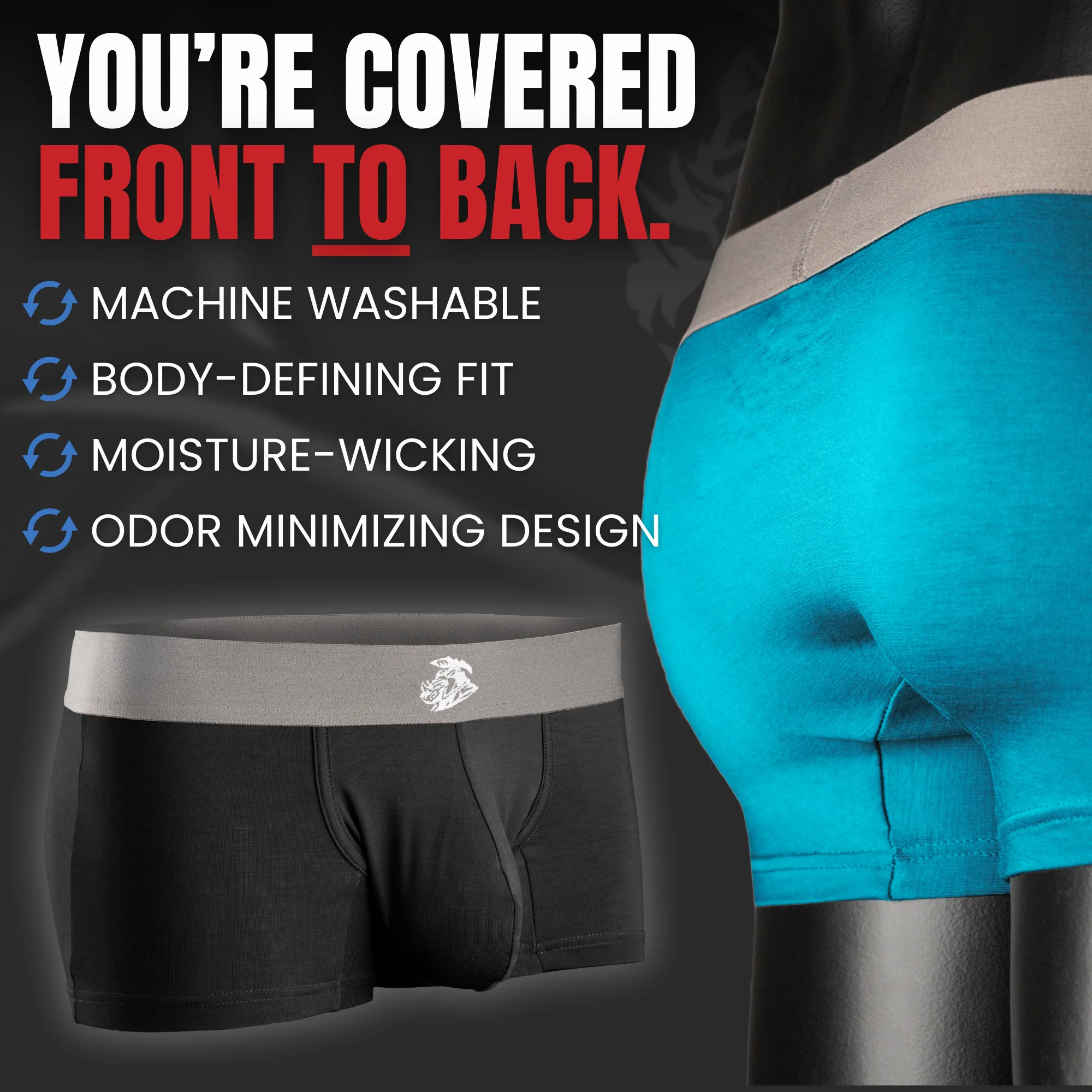 Modal 3in Boxer Briefs No Fly 3pk Black - Image 7