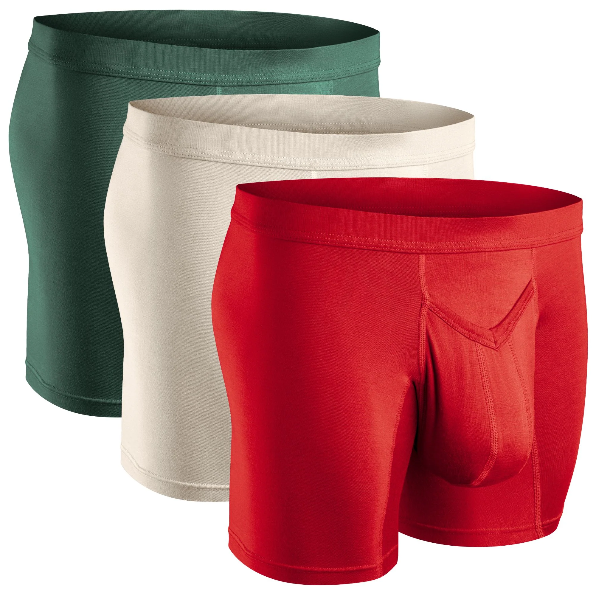 Modal 7in Boxer Briefs V-Fly 3pk Green/Red/White - Image 10