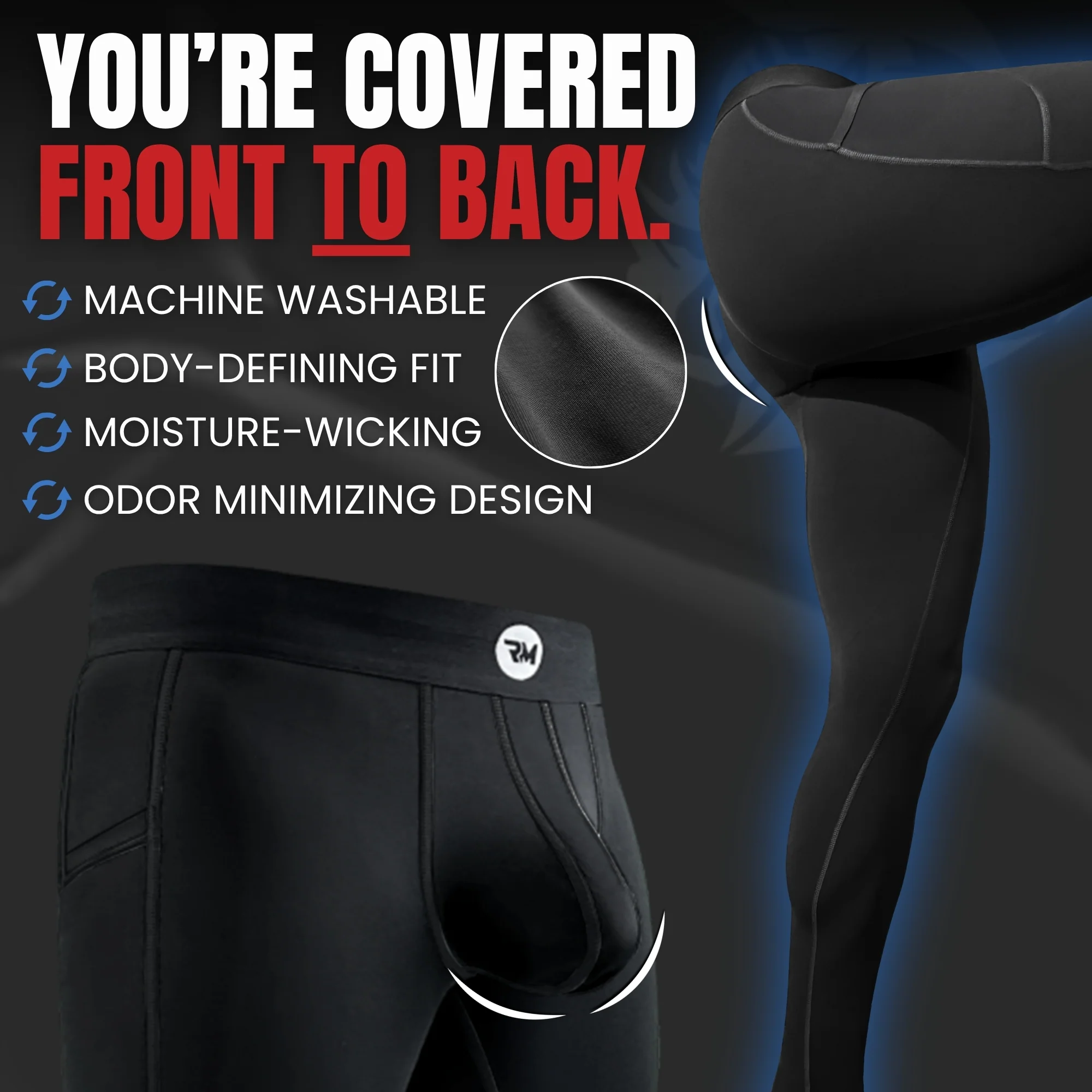 Nylon 28in Leggings No Fly 2pk Black/Blue - Image 10