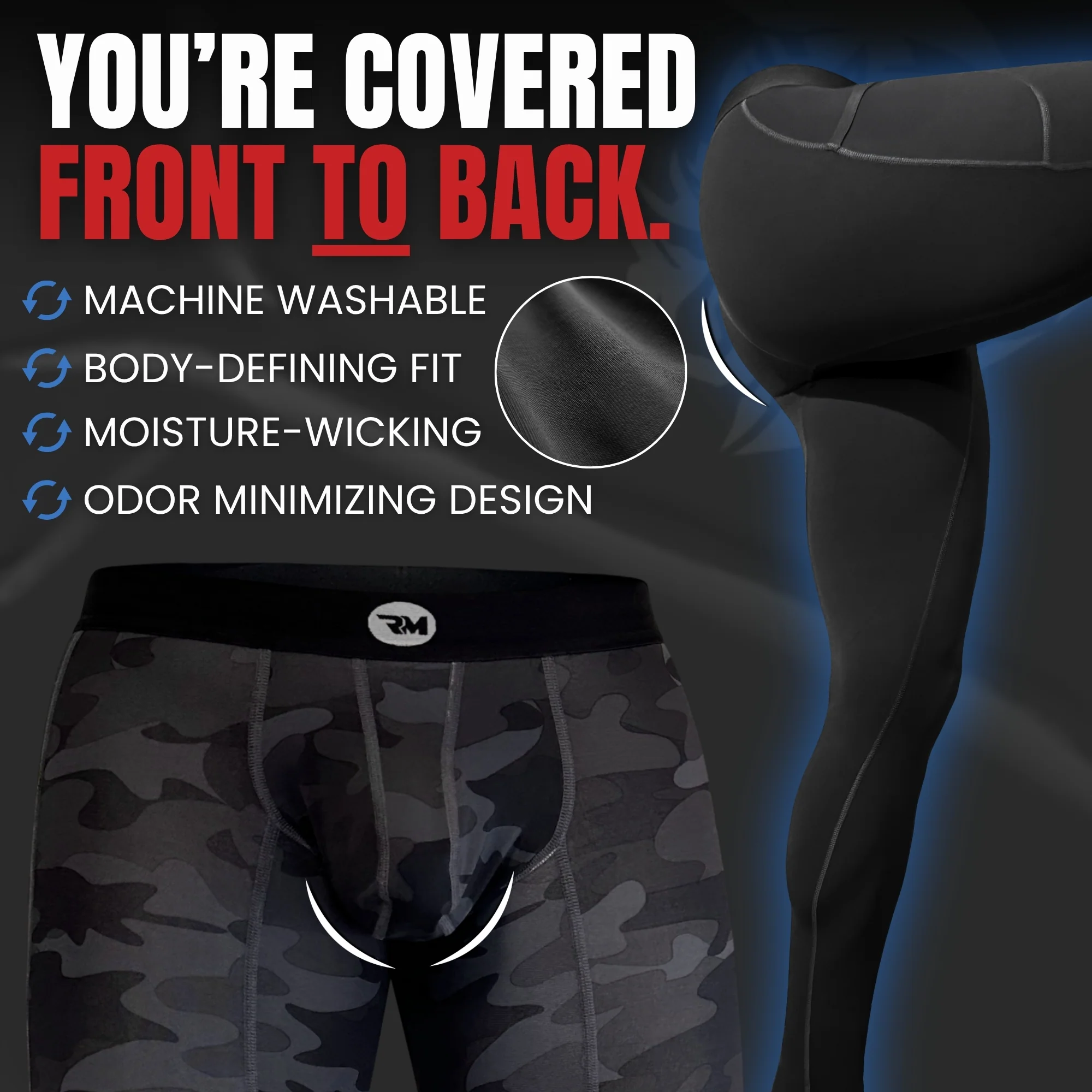 Nylon 28in Leggings No Fly 2pk Black/Camo - Image 10