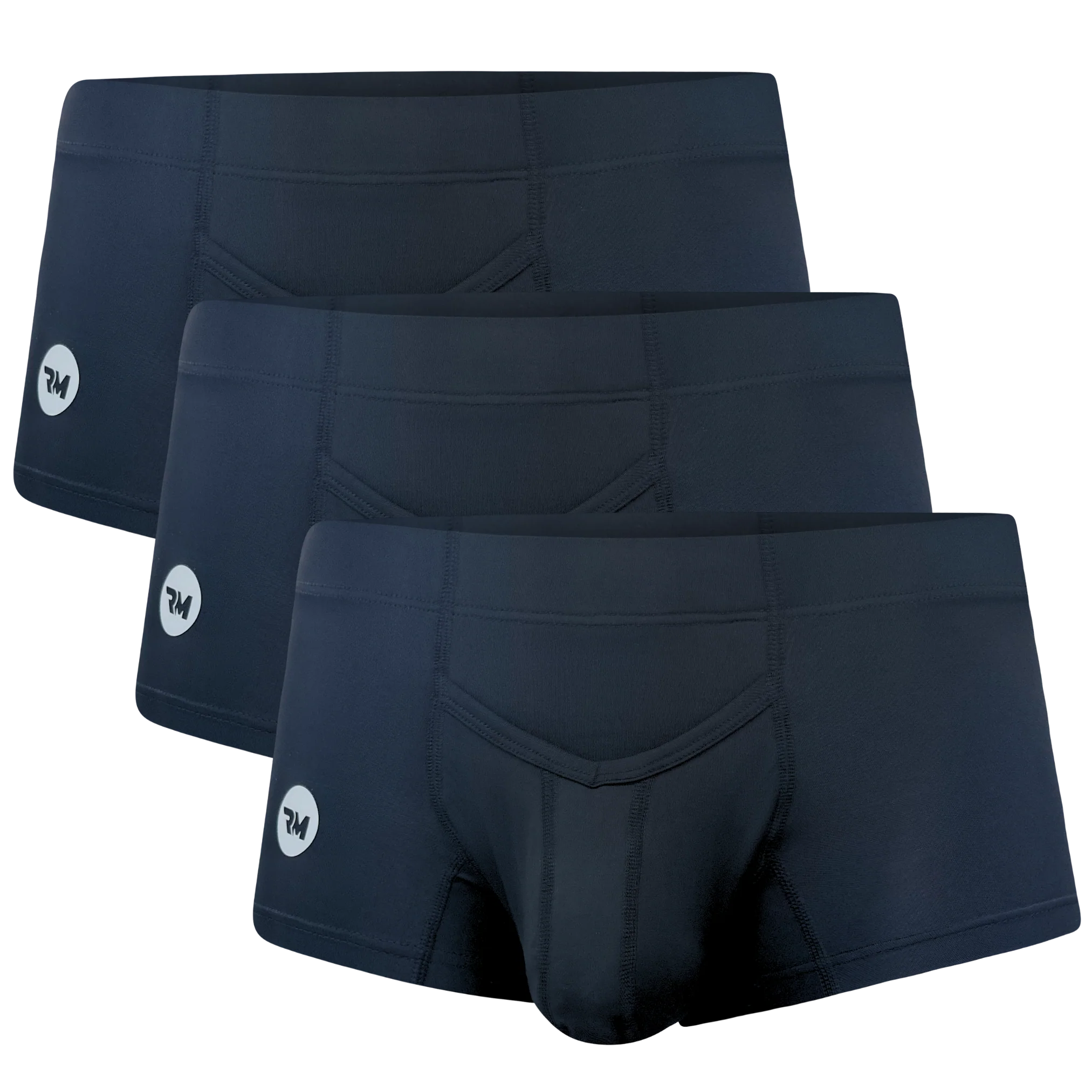 Nylon 3in Boxer Briefs V-Fly 3pk Black