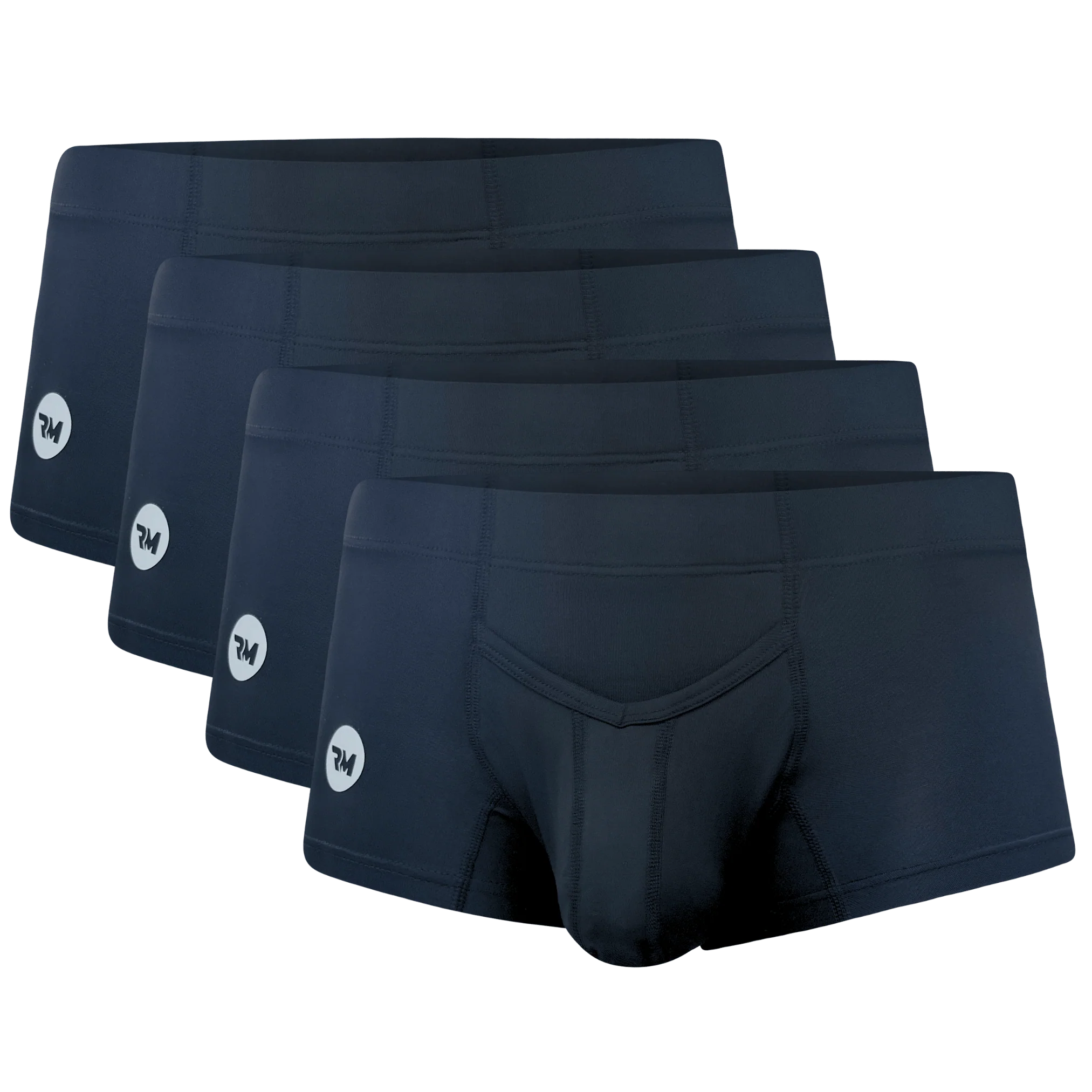 Nylon 3in Boxer Briefs V-Fly 4pk Black