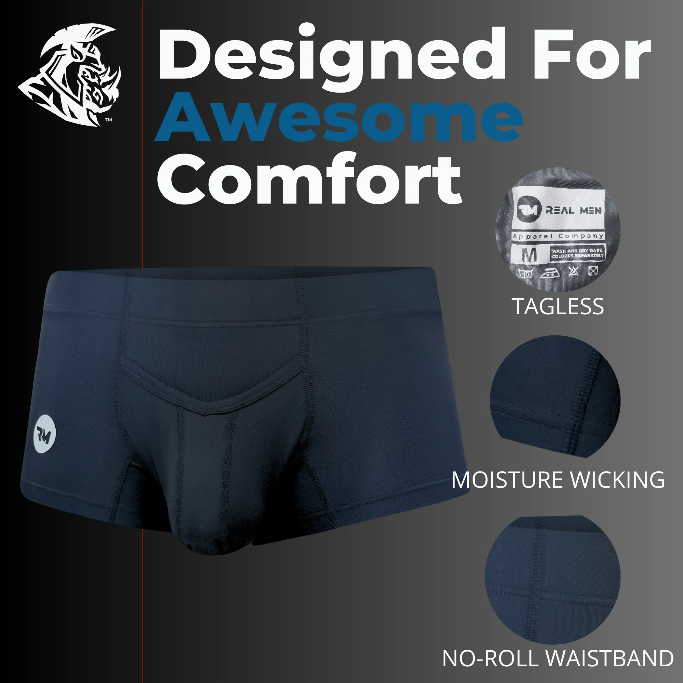 Nylon 3in Boxer Briefs V-Fly 4pk Black - Image 6
