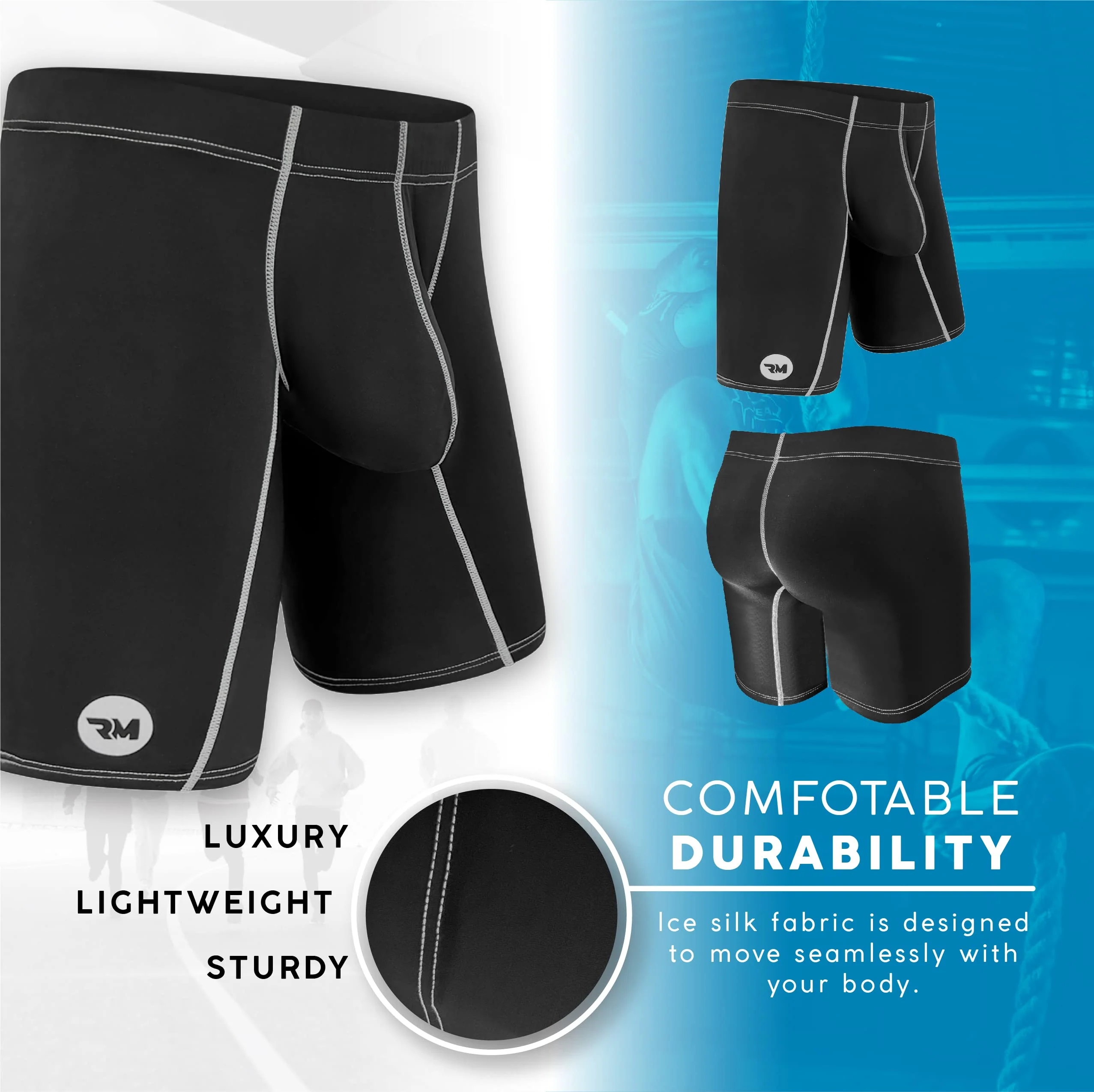 Nylon 7in Boxer Briefs No Fly 1pk Gunmetal Gray - Image 5