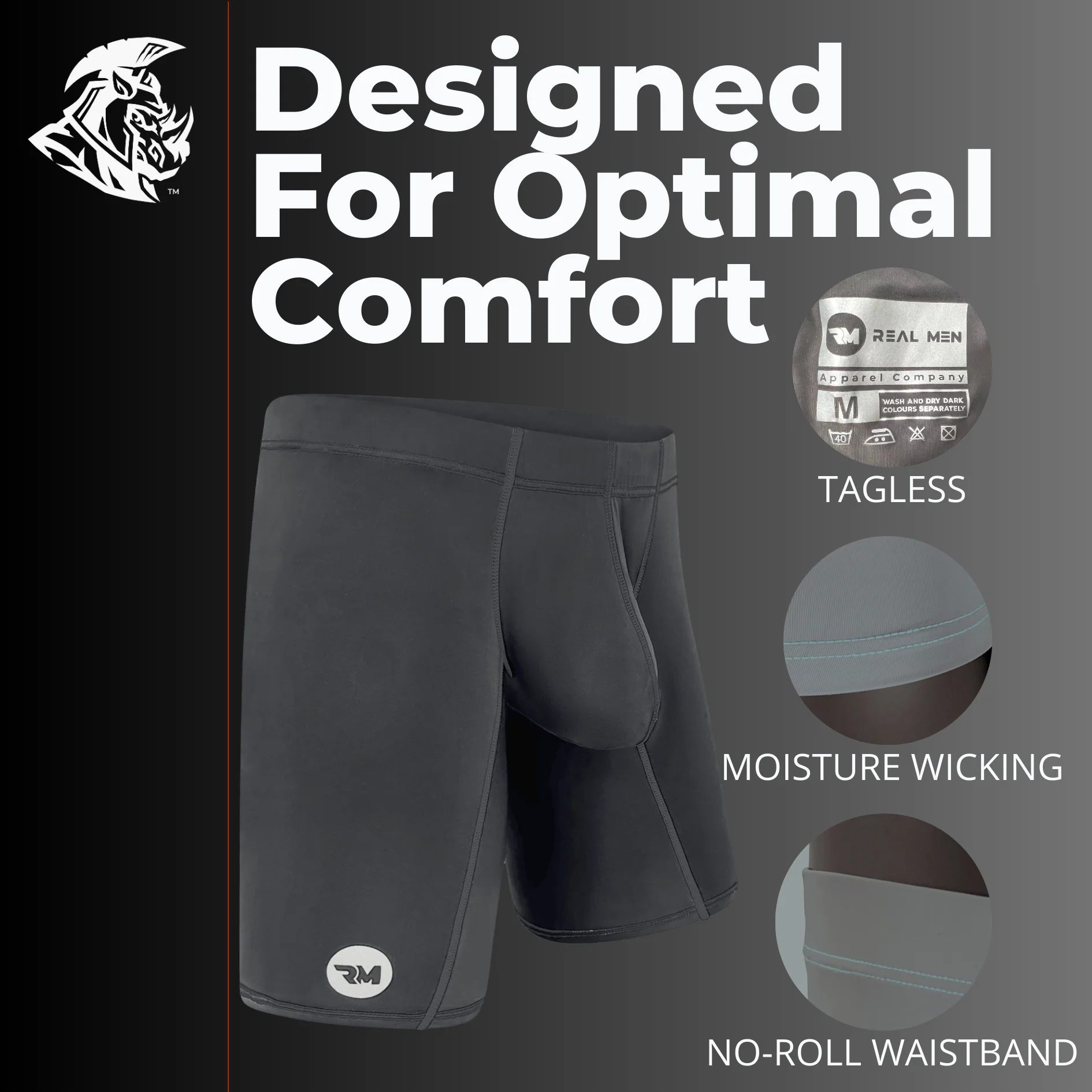 Nylon 6in Boxer Briefs No Fly 3pk Black/Blue/Gray - Image 4