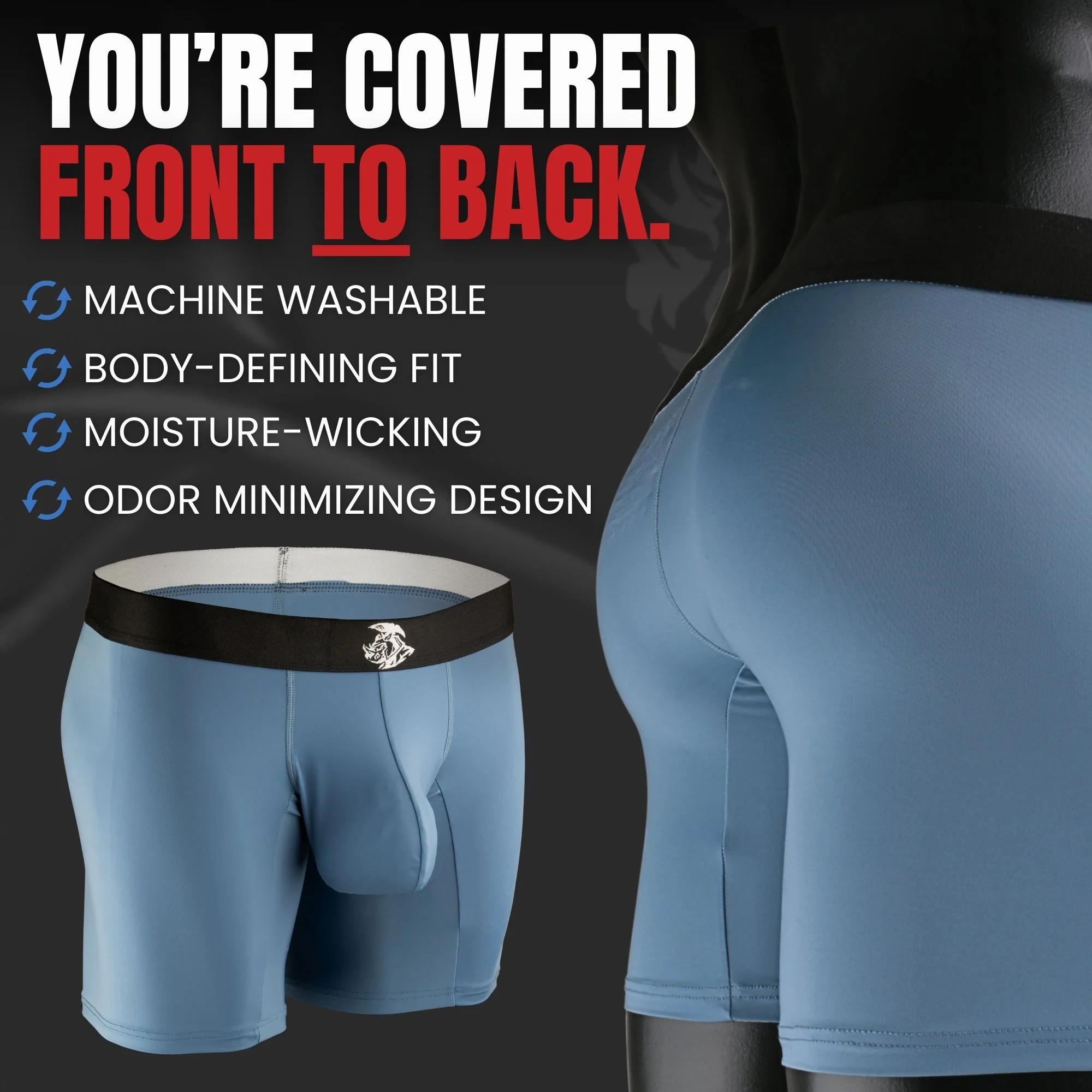 Nylon 7in Boxer Briefs No Fly 6pk Black/Blue/Gray - Image 7